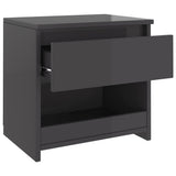 NNEVL Bedside Cabinets 2 pcs High Gloss Grey 40x30x39 cm Chipboard