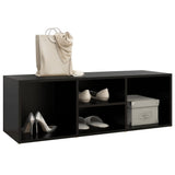 NNEVL Shoe Storage Bench Black 105x35x35 cm Chipboard