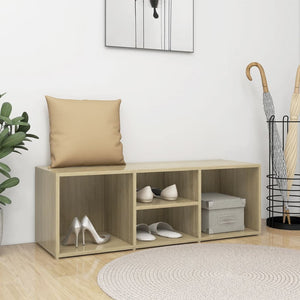 NNEVL Shoe Storage Bench Sonoma Oak 105x35x35 cm Chipboard