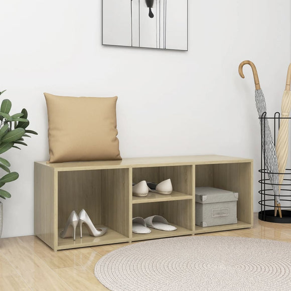 NNEVL Shoe Storage Bench Sonoma Oak 105x35x35 cm Chipboard