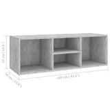 NNEVL Shoe Storage Bench Concrete Grey 105x35x35 cm Chipboard