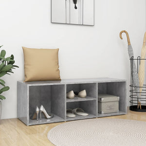 NNEVL Shoe Storage Bench Concrete Grey 105x35x35 cm Chipboard