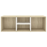 NNEVL Shoe Storage Bench White and Sonoma Oak 105x35x35 cm Chipboard