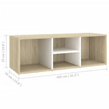 NNEVL Shoe Storage Bench White and Sonoma Oak 105x35x35 cm Chipboard