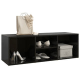 NNEVL Shoe Storage Bench High Gloss Black 105x35x35 cm Chipboard