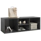 NNEVL Shoe Storage Bench High Gloss Grey 105x35x35 cm Chipboard