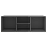 NNEVL Shoe Storage Bench High Gloss Grey 105x35x35 cm Chipboard