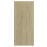 NNEVL Side Cabinet White and Sonoma Oak 97x32x72 cm Chipboard