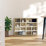 NNEVL Side Cabinet White and Sonoma Oak 97x32x72 cm Chipboard