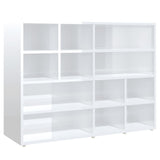 NNEVL Side Cabinet High Gloss White 97x32x72 cm Chipboard
