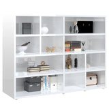 NNEVL Side Cabinet High Gloss White 97x32x72 cm Chipboard