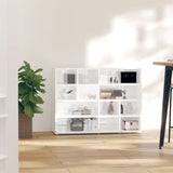 NNEVL Side Cabinet High Gloss White 97x32x72 cm Chipboard