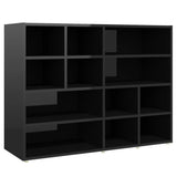 NNEVL Side Cabinet High Gloss Black 97x32x72 cm Chipboard