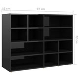 NNEVL Side Cabinet High Gloss Black 97x32x72 cm Chipboard