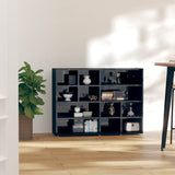 NNEVL Side Cabinet High Gloss Black 97x32x72 cm Chipboard