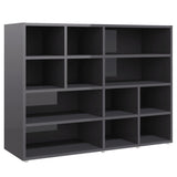 NNEVL Side Cabinet High Gloss Grey 97x32x72 cm Chipboard