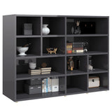 NNEVL Side Cabinet High Gloss Grey 97x32x72 cm Chipboard
