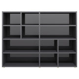 NNEVL Side Cabinet High Gloss Grey 97x32x72 cm Chipboard
