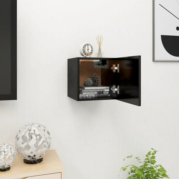 NNEVL Wall Mounted TV Cabinet Black 30.5x30x30 cm
