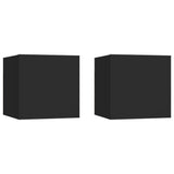 NNEVL Wall Mounted TV Cabinets 2 pcs Black 30.5x30x30 cm