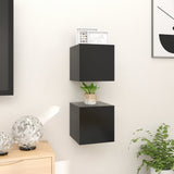 NNEVL Wall Mounted TV Cabinets 2 pcs Black 30.5x30x30 cm