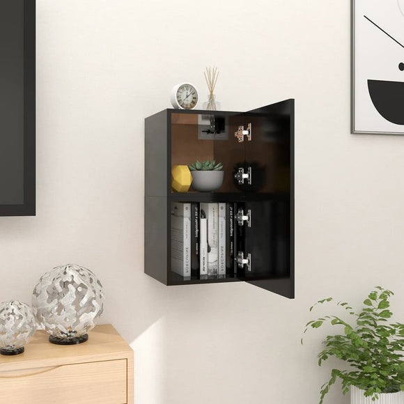 NNEVL Wall Mounted TV Cabinets 2 pcs Black 30.5x30x30 cm