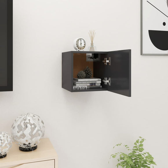 NNEVL Wall Mounted TV Cabinet Grey 30.5x30x30 cm