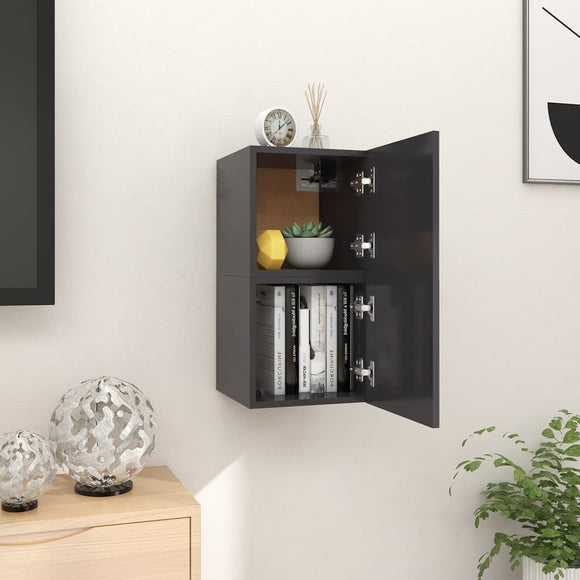 NNEVL Wall Mounted TV Cabinets 2 pcs Grey 30.5x30x30 cm