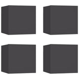NNEVL Wall Mounted TV Cabinets 4 pcs Grey 30.5x30x30 cm