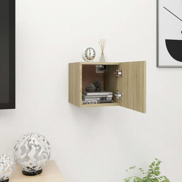 NNEVL Wall Mounted TV Cabinet Sonoma Oak 30.5x30x30 cm