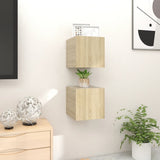 NNEVL Wall Mounted TV Cabinets 2 pcs Sonoma Oak 30.5x30x30 cm