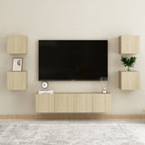 NNEVL Wall Mounted TV Cabinets 2 pcs Sonoma Oak 30.5x30x30 cm