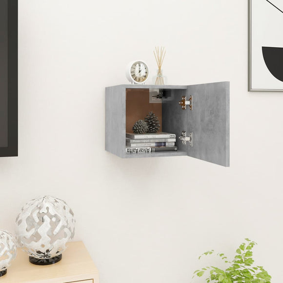 NNEVL Wall Mounted TV Cabinet Concrete Grey 30.5x30x30 cm