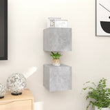 NNEVL Wall Mounted TV Cabinets 2 pcs Concrete Grey 30.5x30x30 cm