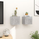 NNEVL Wall Mounted TV Cabinets 2 pcs Concrete Grey 30.5x30x30 cm