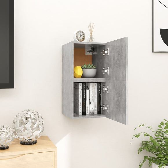 NNEVL Wall Mounted TV Cabinets 2 pcs Concrete Grey 30.5x30x30 cm