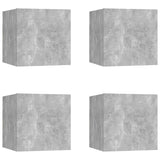NNEVL Wall Mounted TV Cabinets 4 pcs Concrete Grey 30.5x30x30 cm