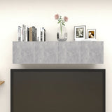 NNEVL Wall Mounted TV Cabinets 4 pcs Concrete Grey 30.5x30x30 cm