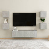 NNEVL Wall Mounted TV Cabinets 4 pcs Concrete Grey 30.5x30x30 cm