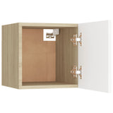 NNEVL Wall Mounted TV Cabinet White and Sonoma Oak 30.5x30x30 cm