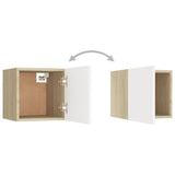 NNEVL Wall Mounted TV Cabinet White and Sonoma Oak 30.5x30x30 cm