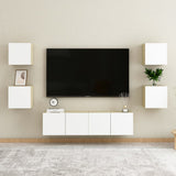 NNEVL Wall Mounted TV Cabinets 2 pcs White and Sonoma Oak 30.5x30x30 cm