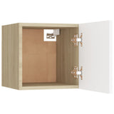 NNEVL Wall Mounted TV Cabinets 2 pcs White and Sonoma Oak 30.5x30x30 cm