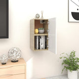 NNEVL Wall Mounted TV Cabinets 2 pcs White and Sonoma Oak 30.5x30x30 cm