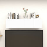 NNEVL Wall Mounted TV Cabinets 4 pcs White and Sonoma Oak 30.5x30x30 cm