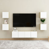 NNEVL Wall Mounted TV Cabinets 4 pcs White and Sonoma Oak 30.5x30x30 cm