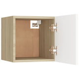 NNEVL Wall Mounted TV Cabinets 4 pcs White and Sonoma Oak 30.5x30x30 cm