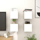 NNEVL Wall Mounted TV Cabinets 4 pcs White and Sonoma Oak 30.5x30x30 cm