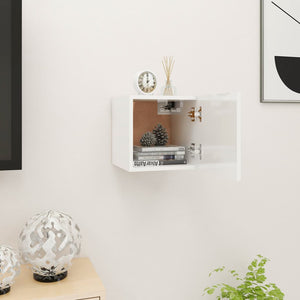 NNEVL Wall Mounted TV Cabinet High Gloss White 30.5x30x30 cm