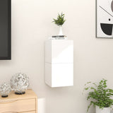 NNEVL Wall Mounted TV Cabinets 2 pcs High Gloss White 30.5x30x30 cm